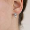 Cushion Cubic Pearl Drop Earrings EC3302