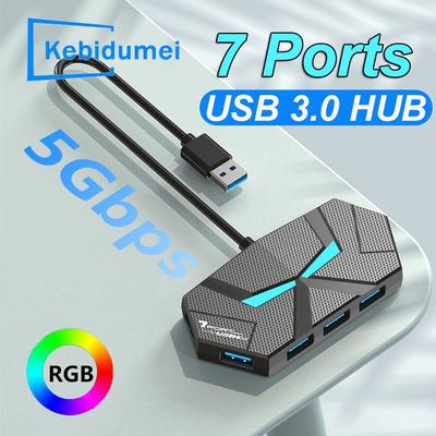 7 Ports USB 3.0 HUB Typ C Dockingstation 5 Gbit/s Hochgeschwindigkeitsübertragung Splitter-Adapter für Laptop Festplatte Maus Tastatur