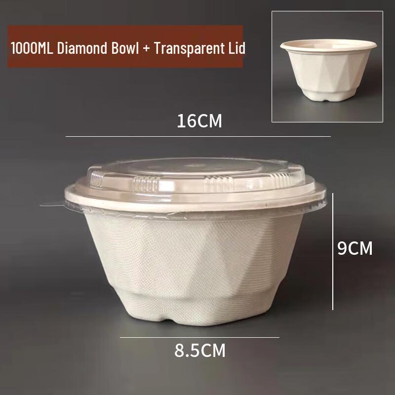 Disposable Paper Diamond Shaved Ice Bowl with Lid