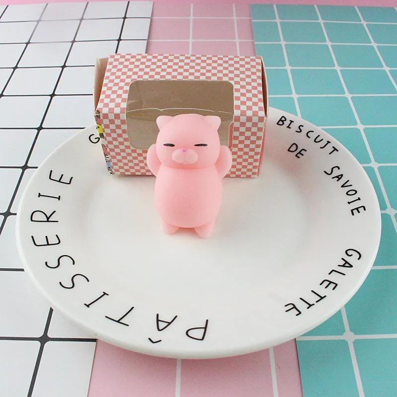 Cat Mochi Squishy Toys Mini Kawaii Animal Squishies Stress Relief Fidget Toys for Kids Soft Pinch Cute Cartoon Party Favor Gift