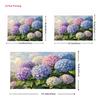Vintage Hydrangea Floral Backdrop Oil Painting Purple Blue Flower Garden Background