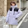 Padded Clothes Women's Hong Kong Style Loose Padded Jackets Splicing Bread Clothes Winter Korean Version Thickened Down Padded Clothes Tide