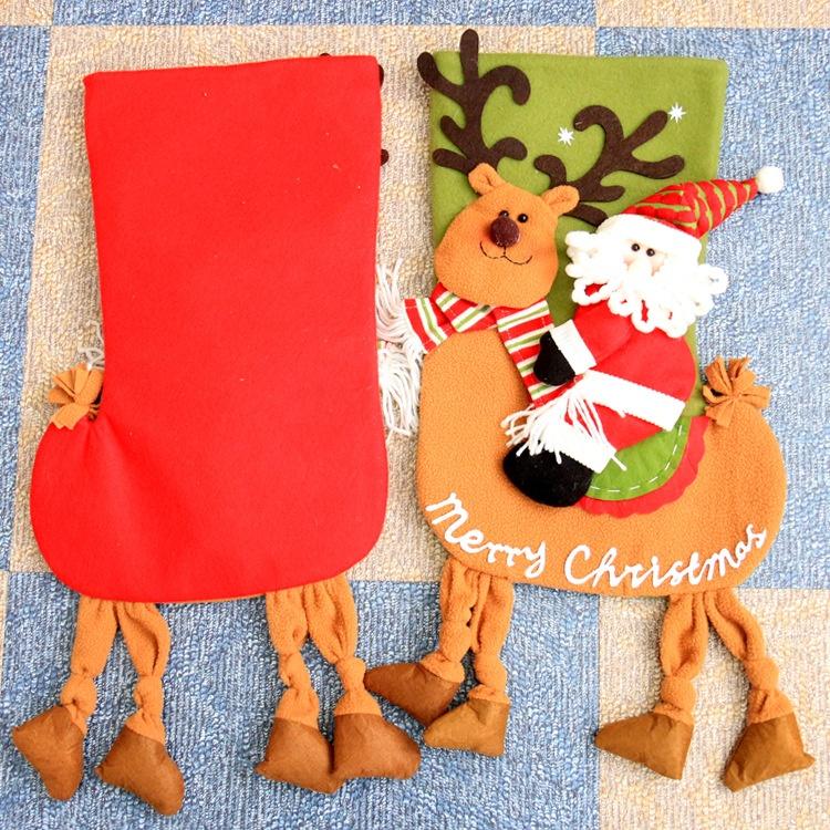 Christmas Decoration Riding Deer Old Man Snowman Gift Socks Children Christmas Gift Socks Window Pendant