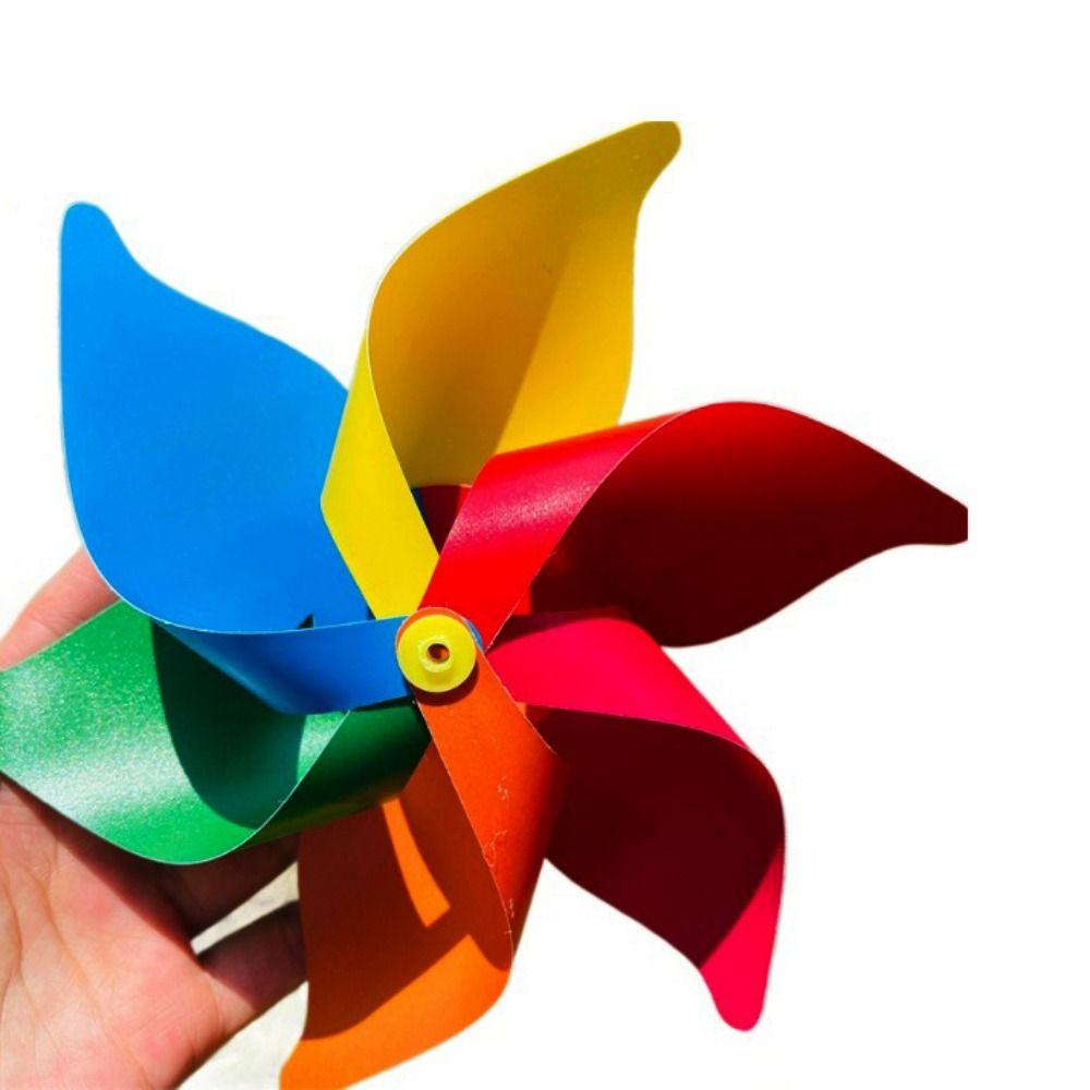 10pcs Handmade Striped Circular Wire Rope Windmill Colorful Suspension Windmill Yard and Garden