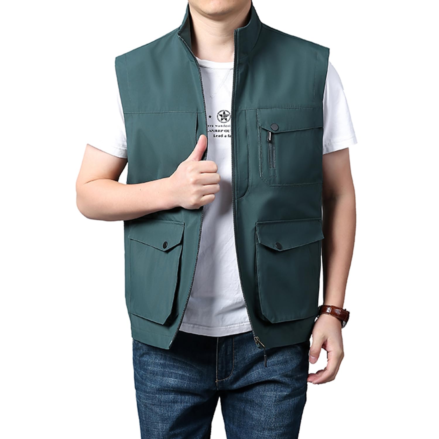 

SemiAugust Fishing Breathable Mesh Vest for Mountain and Outdoor Size M Men s Vest, Water-Repellent, Fishing, Climbing, Work, Activities, зелёный