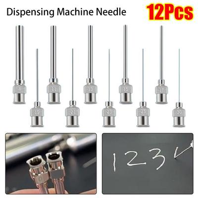 12Pcs 8G-30G Fluids Dispensing Machine Needle Stainless Steel Glue Dispenser Tip