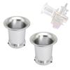 Partools Air Funnel Long 50mm X 75mm Aluminum Carburetor Intake Filter Silver (2 Pieces)
