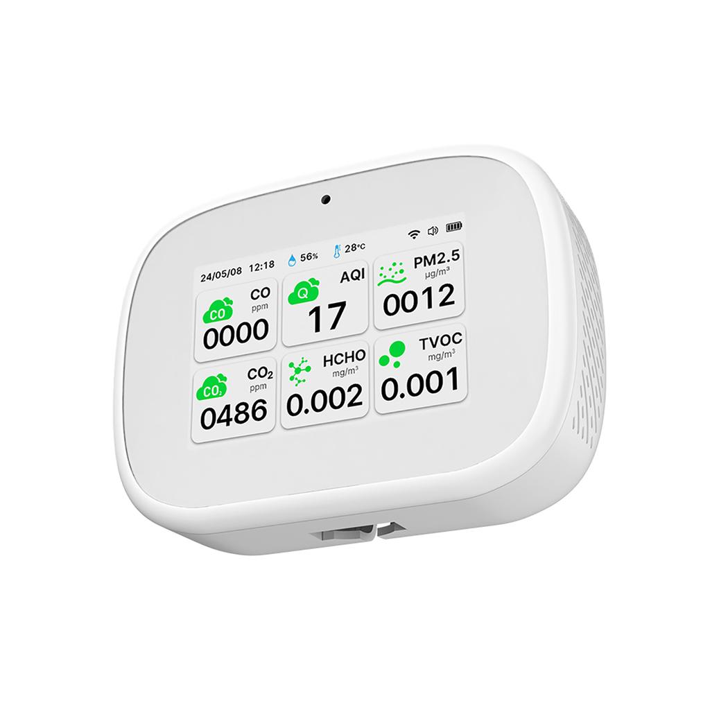 Monitor della qualità dell'aria 11-in-1 WiFi Monitor di umidità interna AQI/CO/CO₂/TVOC/HCHO/PM2.5/PM1.0/PM10/Tempe
