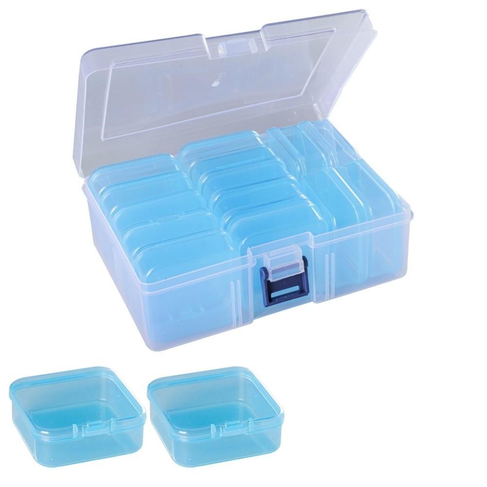14pcs/set Multifunctional Transparent Plastic Storage Box Set with Sorting Compartments Dustproof 14pcs Organizer Containers