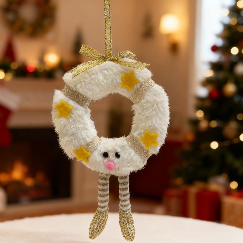 Weihnachtsdekorationen - Weihnachts Plüsch Kranz Puppen Anhänger Weihnachtsgeschenk Weihnachtsbaumschmuck Weihnachts Kranz Anhänger