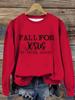 Autumn & Winter Women's Casual Slogan Print Round Neck Long-Sleeve Pullover Hoodie