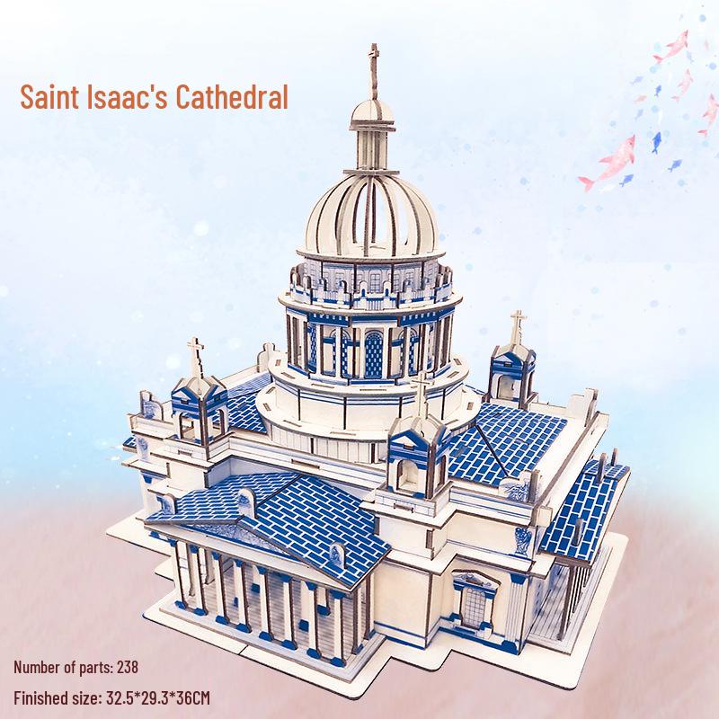 Challenging 3D Wooden Model Puzzle - Ancient Building Design for Adults