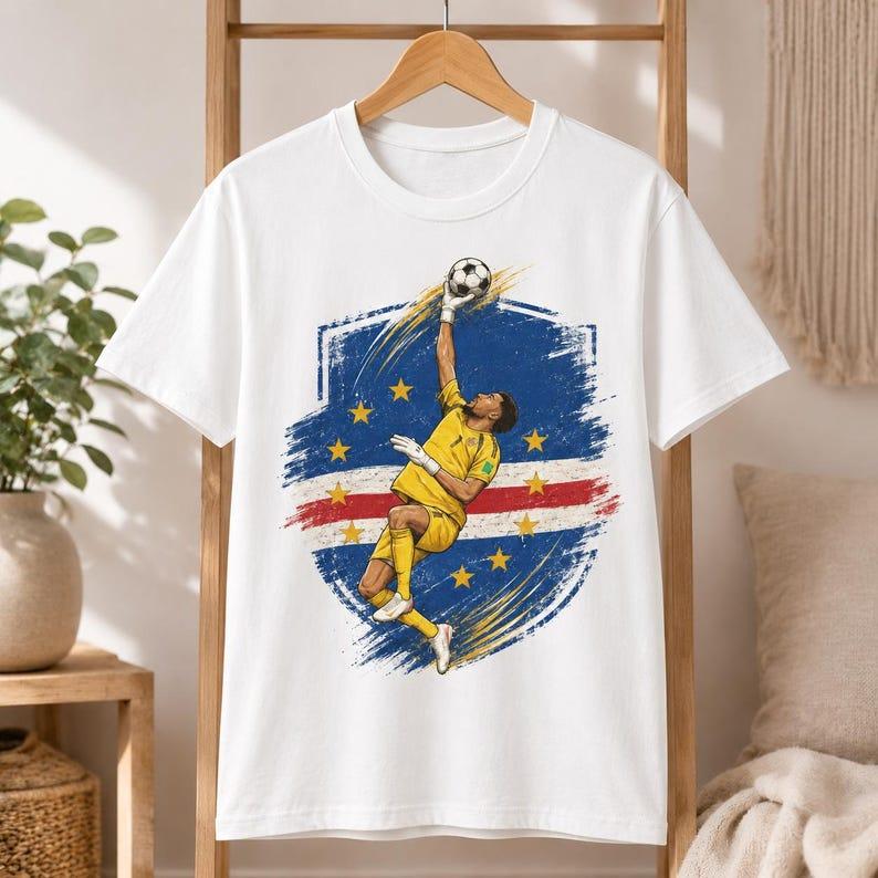 2026 Vozinha Ritratto Bianco e Nero Collage Riempire Lettera Vintage Cotone Lavato Vintage T-shirt Vozinha Capo Verde Cerchio Stella Bandiera Striscione Calcio T-shirt