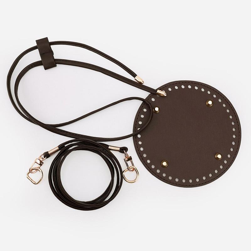 Set da 3 Pezzi Base Fondo Borsa Fatto a Mano in Ecopelle PU Base per Borsa a Secchiello con Tracolla per Borse Lavorate a Maglia Accessori per Borse all'Uncinetto Fai-da-Te