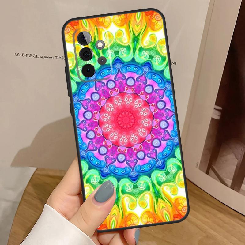 Trippy Tie Dye Floral Mandala Case For Samsung Galaxy A34 A54 A17 A35 A55 A06 A16 A26 A36 A56 A53 A32 A52 A33 A13 A14 A15