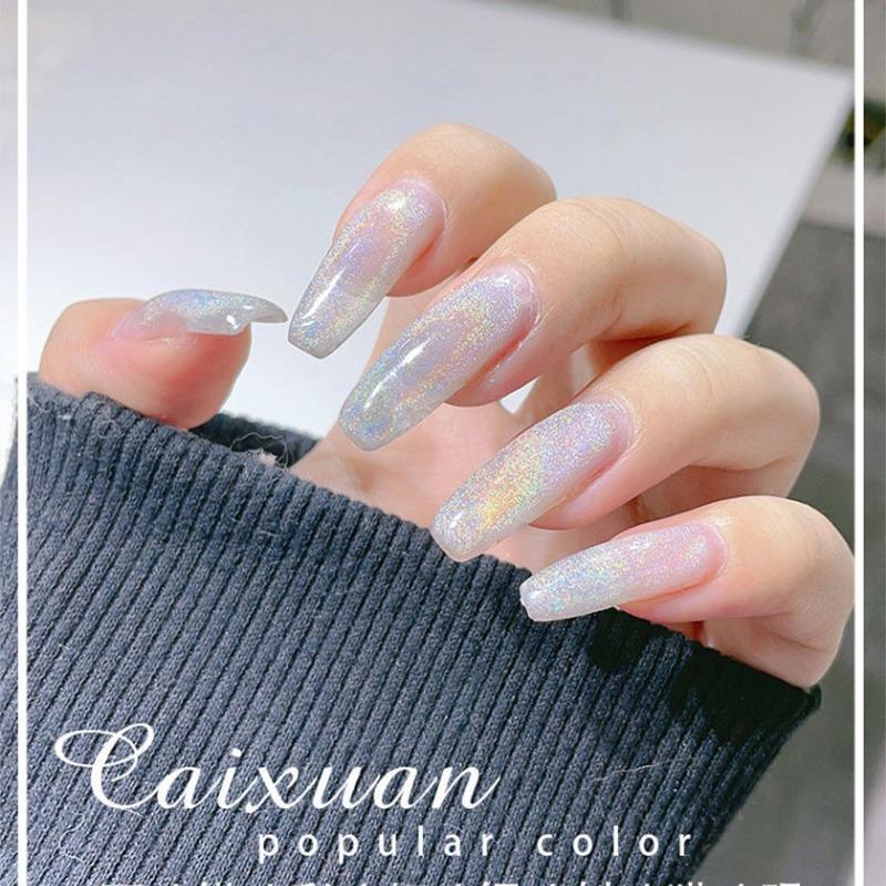 Universal Rainbow Cat Eye Gel Polish - Seven-Color Crystal for Nails