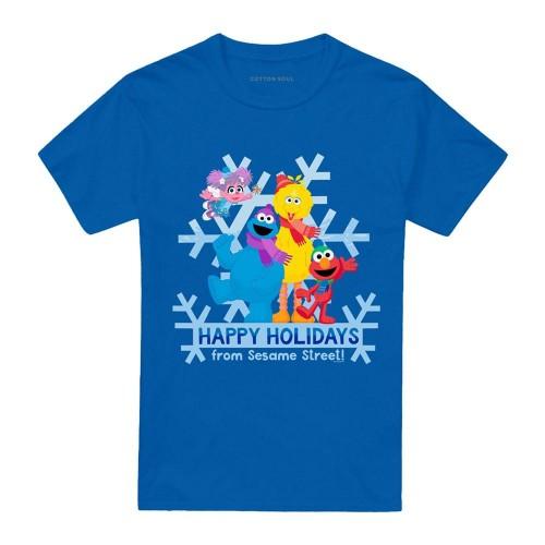 Sesame Street Unisex Adult Happy Holidays Cookie Monster T-Shirt
