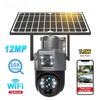 6K 12MP WiFi Zonnecamera 10x Zoom Drie Lenzen Buiten PTZ Videobewaking Mensdetectie Beveiliging Slimme CCTV Camera