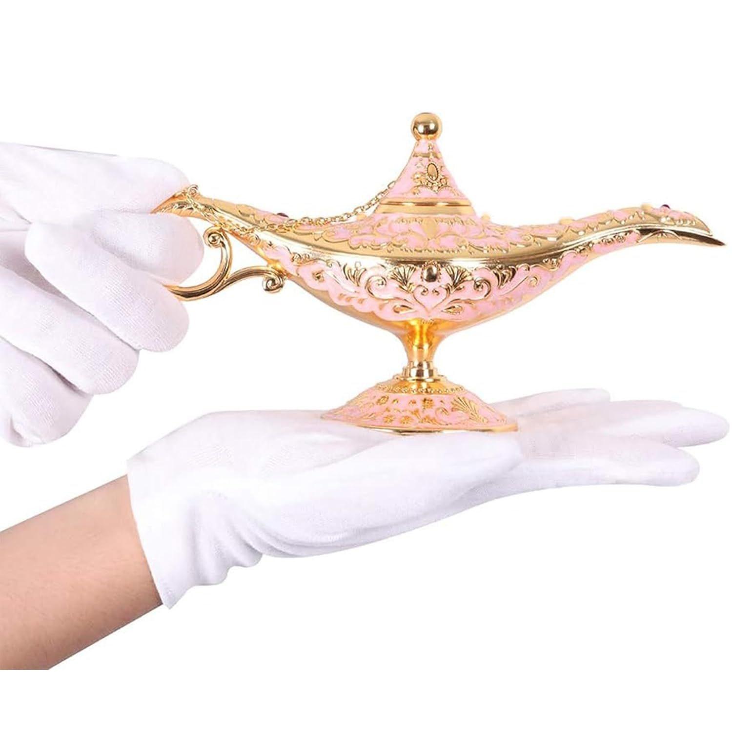 

Винтажная магическая легенда Лампа Джина Алладина для дома, коллекционная необычная редкая классическая арабская реквизитная лампа, украшение для офисного стола и подарок розовый