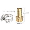 uxcell Brass Hose Barb Fitting Straight 14mm x G1/2 Male Thread Pipe Connector with Stainless Steel Hose Clamps 2 Pack
