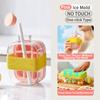Silicone One-click Ice Mold Bottle Cooler Cup with Straw Ice Cube Tray with Lid for Freezer Creative NO TOUCH Mould for Summer