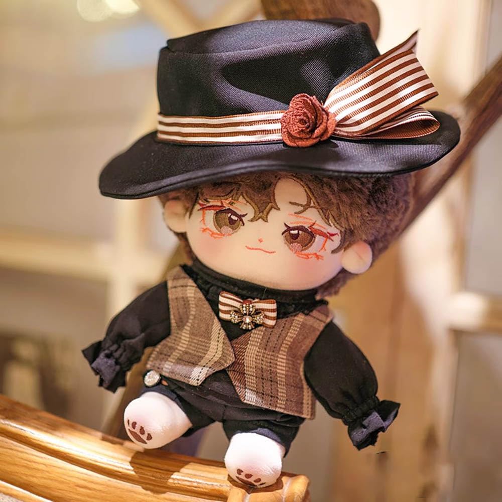 niannyyhouse 20cm Plush Clothes Vintage Hat Coat Shirt Pants Vest Leather Shoes Cotton Doll Doll Accessories Dress-Up