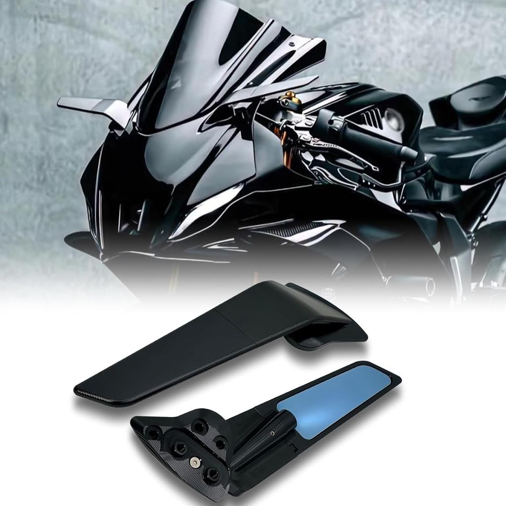 Stealth Mirrors for Kawasaki Ninja ZX-6R ZX6R ZX636 2019-2025 Accessories, Winglet Mirrors Made of CNC Aluminum#Angle Adjustable#wind Wing Rearview