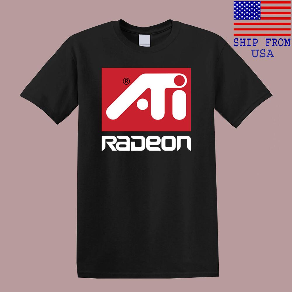 ATI Radeon Computer Men#039;s Black Size S5XL Unisex T-Shirt S
