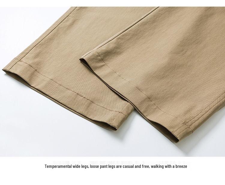 Women's Cotton Wide-Leg Nine-Point Pants - Spring/Summer Casual Fashion Trousers