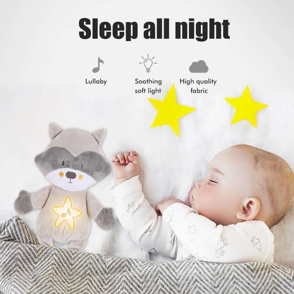 Soother Plush Night Light with Sound Plush Toy Baby Sound Machine Toy Baby Nursery Soother Gifts for Infants