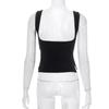 Y2K Europese en Amerikaanse zomer effen kleur vierkante hals Sling gevouwen open rug tanktop T-shirt voor dames