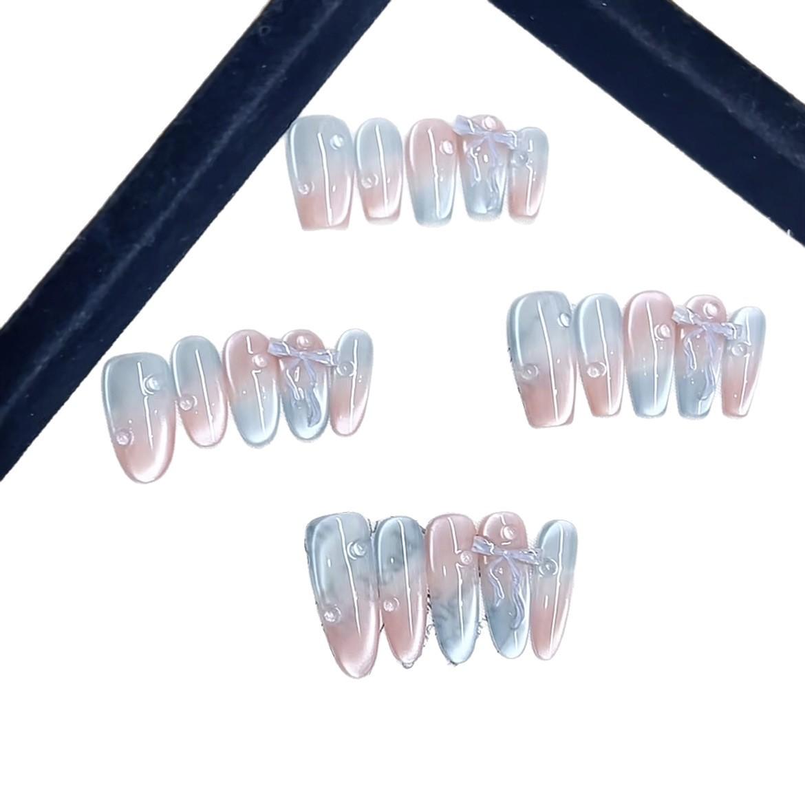 

Чисто ручной работы Мятная сода Облегчение Бабочка Дозирующая Кошачий глаз Стиль Носимый Наклейка для нейл-арта large L