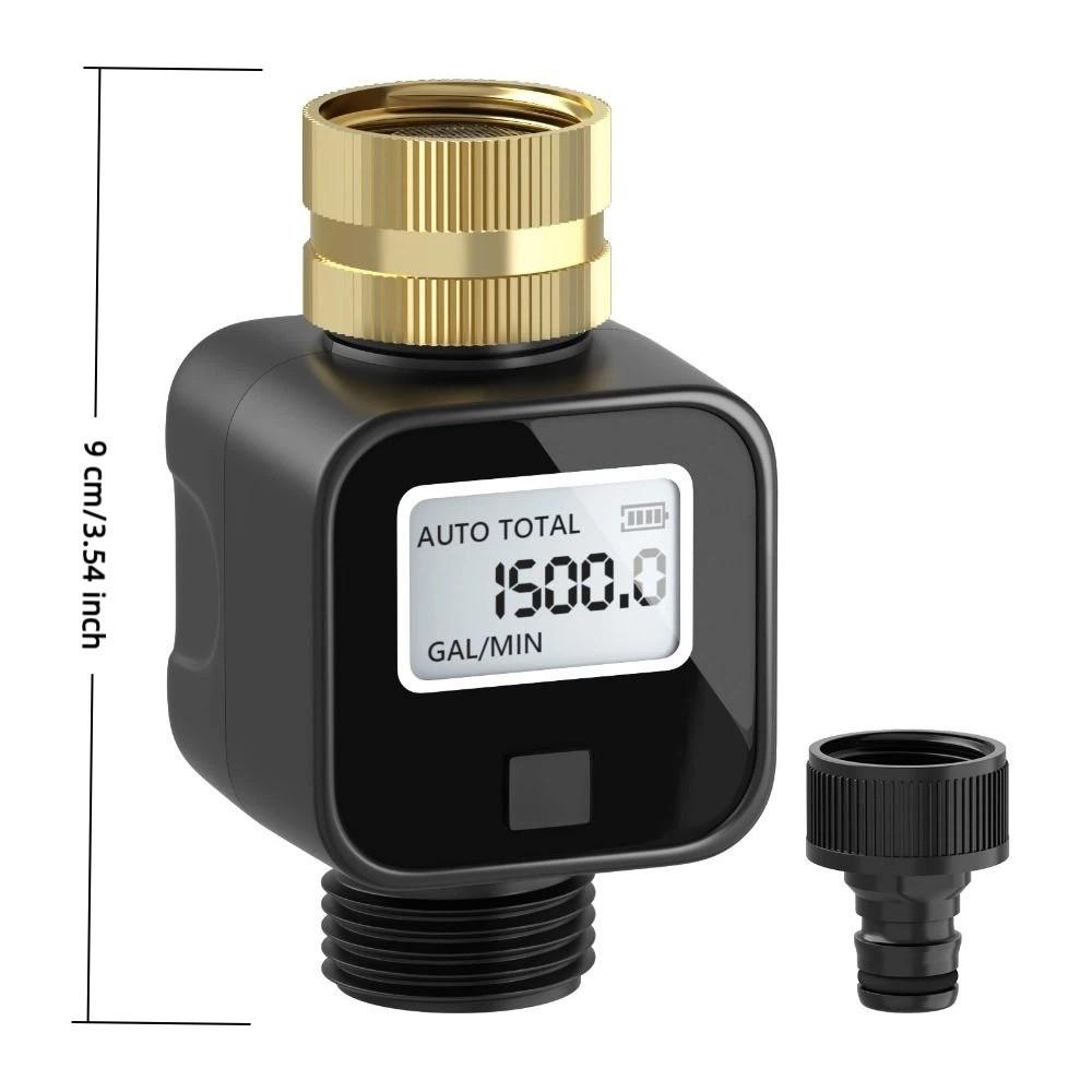 IPX5 Waterproof Water Flow Meter Digital Display Water Consumption Meter Garden Watering