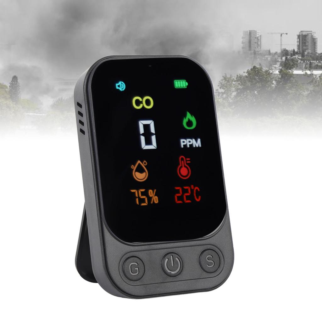 CO Detector Multifunctional Portable Temperature Humidity CO Tester for Travel Tent Picnic 5V