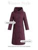 Women Down Jacket 2024 Long Over the Knee Coat Thick Warm 90 White Duck Down Mid Length for Middle Aged and Elderly