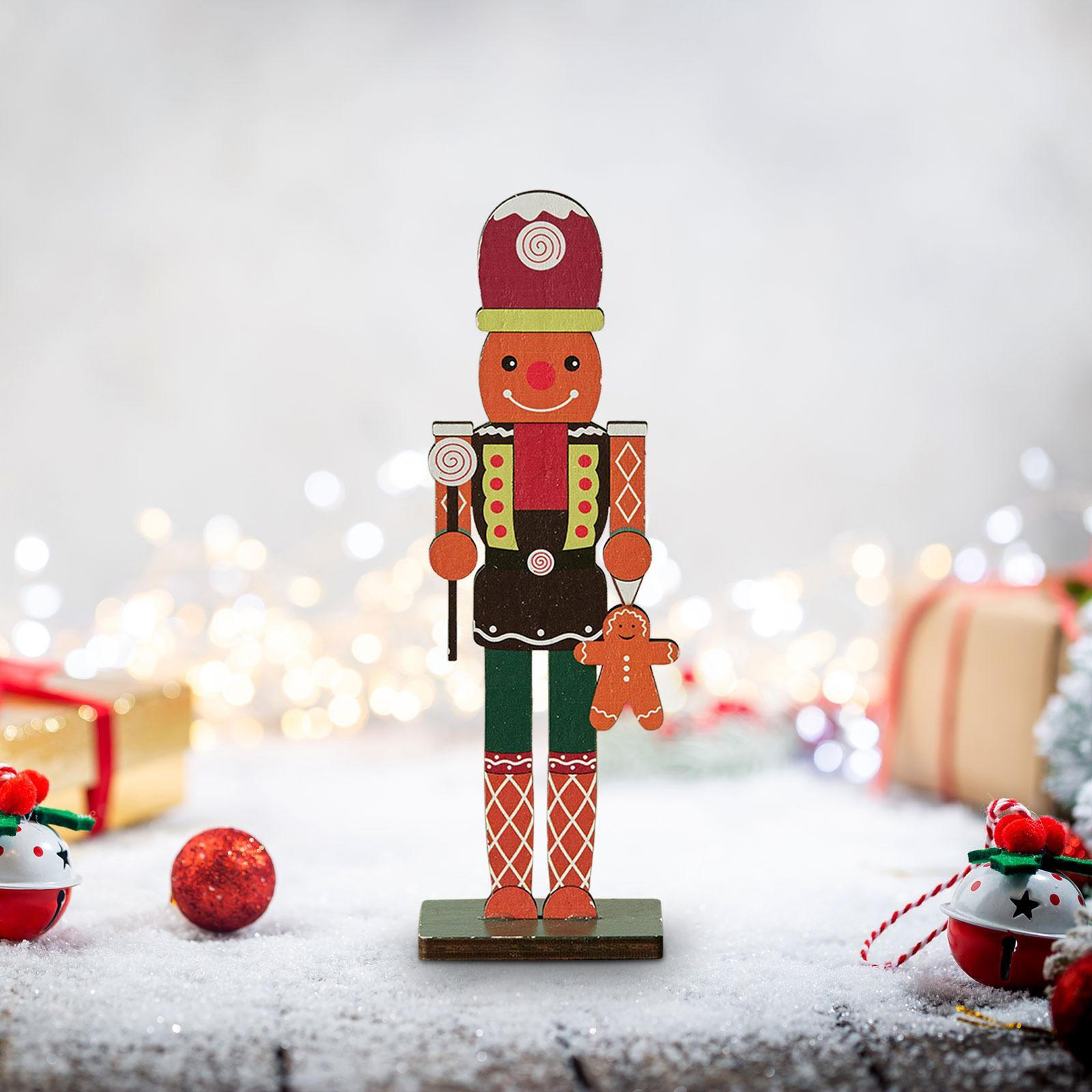

Рождественский декор Щелкунчик Солдат Поделка Деревянная фигурка для жизни Orange Snowman