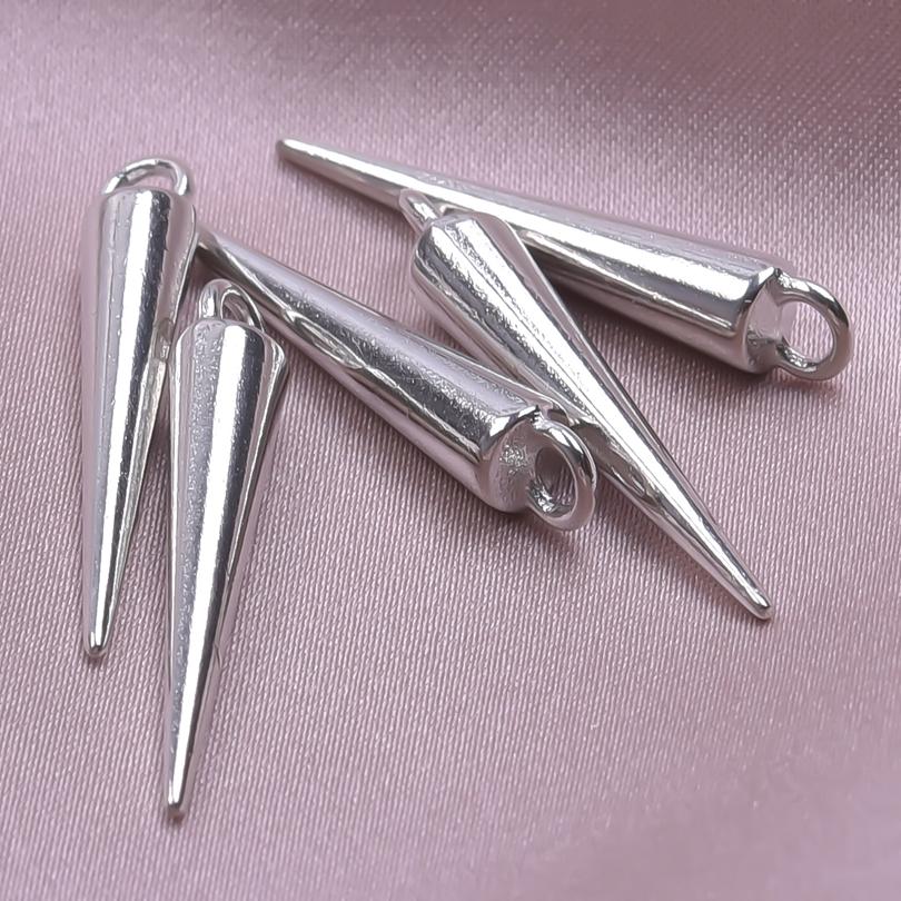 20st Gotiska Punk Långa Spetsiga Konformade Berlocker För Örhängen Tillverkningstillbehör Metall Silver/Guld Färg Personlighet DIY Tillbehör Partihandel