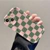 Fashion Pink Green Grid Printed Wavy Phone Case For iPhone 11 12 13 14 15 16 17 Pro Max XS Max XR X 16E 17Air Soft Back Cover