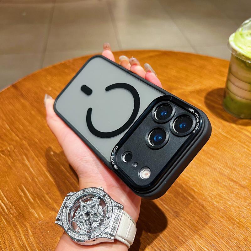 Magnetic Solid Color Metal Phone Case for iPhone 17 Pro Max, 16, 15, 14 PM – Unisex Hawk Eye Compatible.