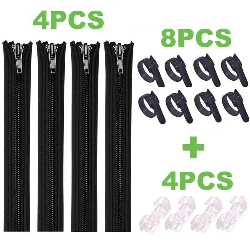 16pcs Cable Organizer Storage Cable Management Sleeve Zipper Wire Organizer For TV Computer Cable Cover Zipper Cable Sleeve