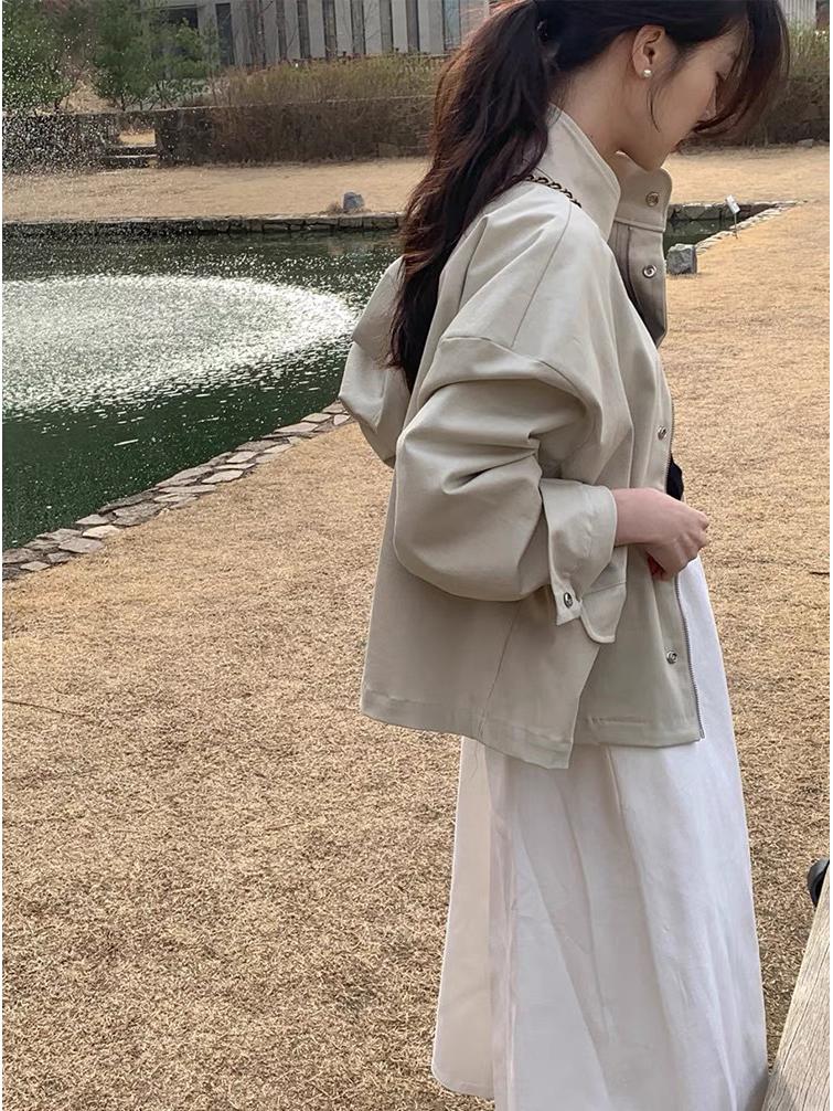 Women's Korean Chic Motorcycle Jacket: Versatile Zippered Long-Sleeve in Spring/Autumn Style
