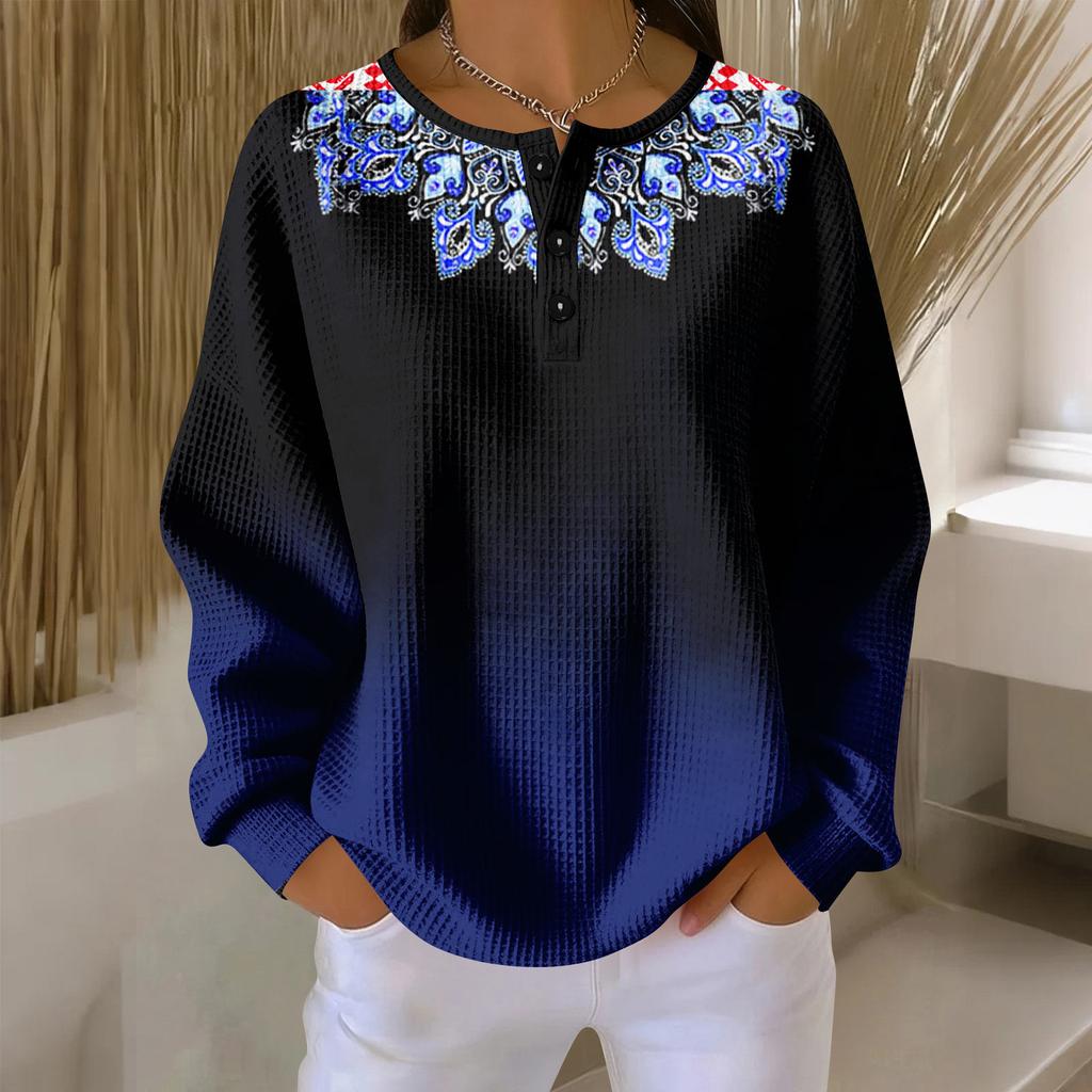 Women's Casual Shirts Long Sleeve Tops Button Up V Neck Loose Knit Fall Favorites For Women