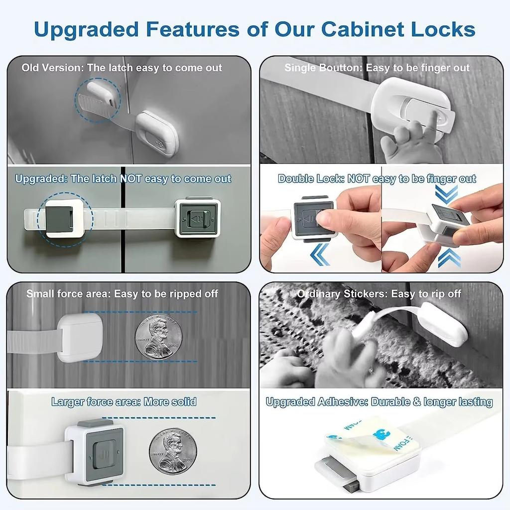Child Safety Lock Baby Drawer Lock Child Anti-opening Cabinet Door Refrigerator Lock Buckle Baby Anti-pinch Safety Buckle