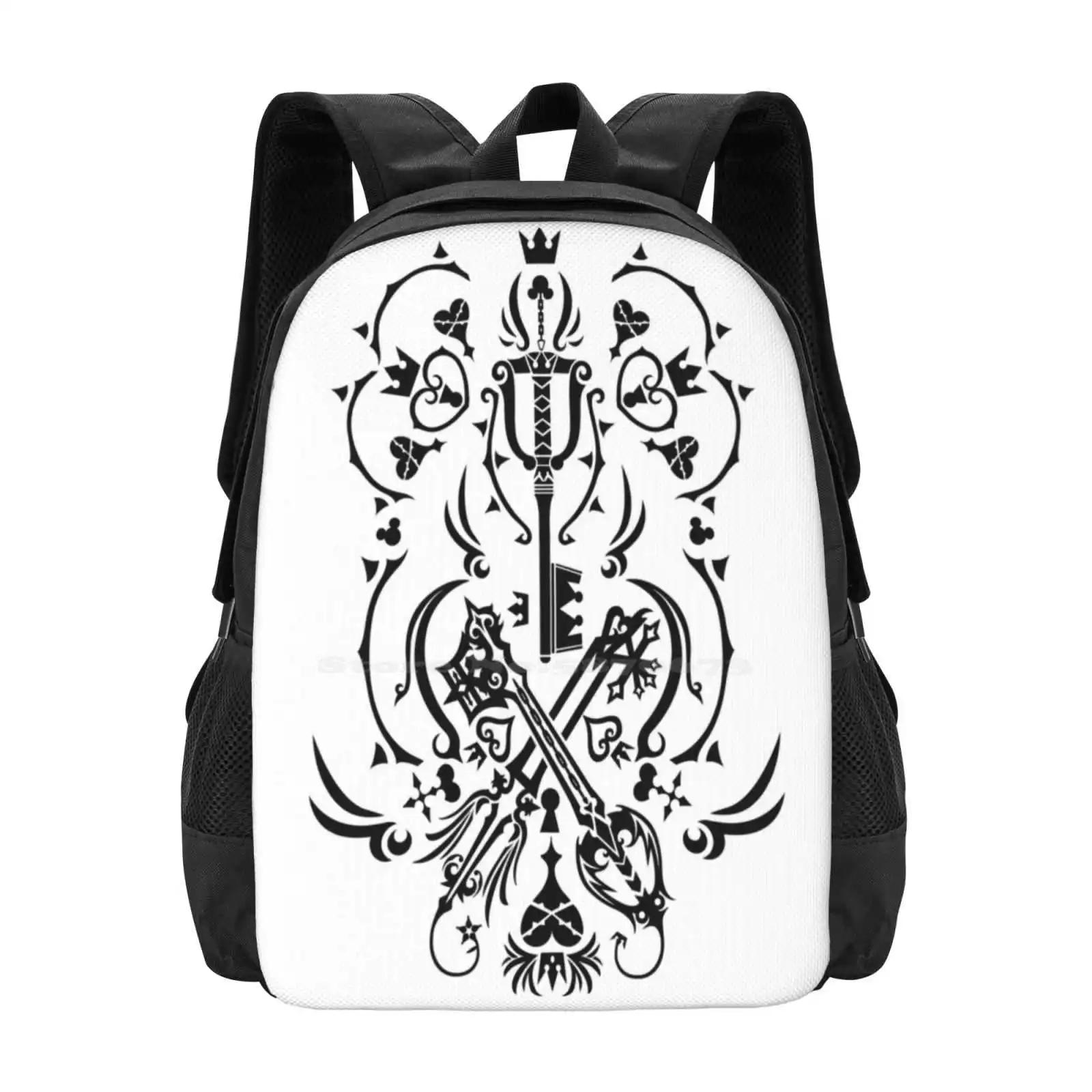 Kingdom Hearts Pattern Design Bag Student`s