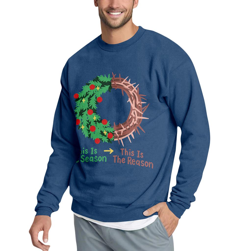 Vánoční potisk Volná pánská mikina