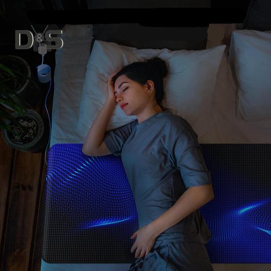 Grounding Mattress for Sleep Anti-Slip Waterproof Faux Leather with Grounding Cord Relieve Muscle Pain Improve Sleep Quality And Health Bed Grounding