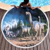 Jungle Wildlife Dinosaur Round Beach Blanket, Soft Microfiber Round Beach Blanket Sand Free Quick Dry Circle Bath Towel Yoga Mat