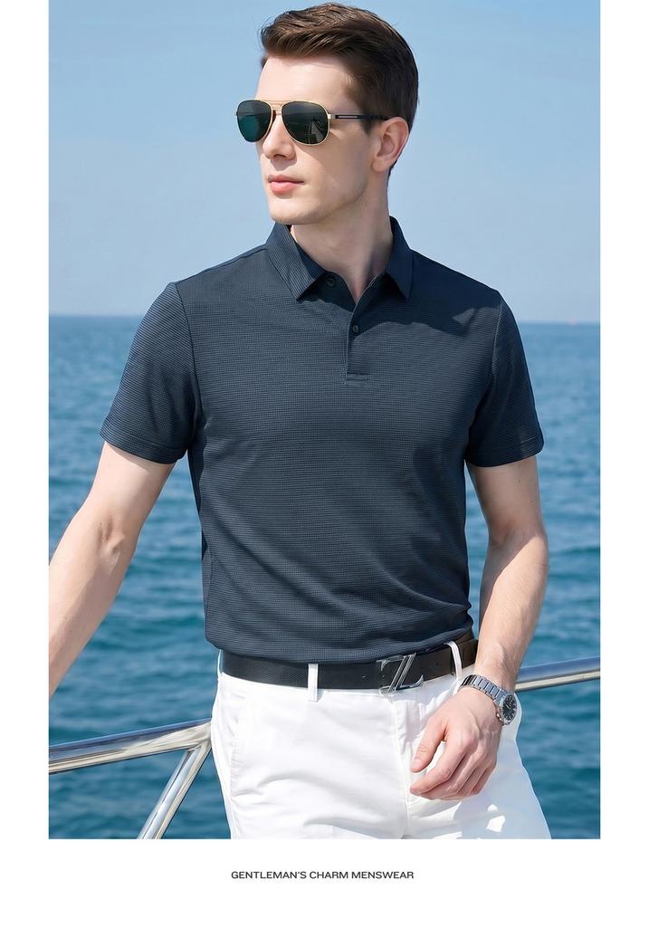 Four-Sided Stretch Summer Breathable Skin-Friendly Nylon Ammonia Cool Feeling Men's T-Shirt