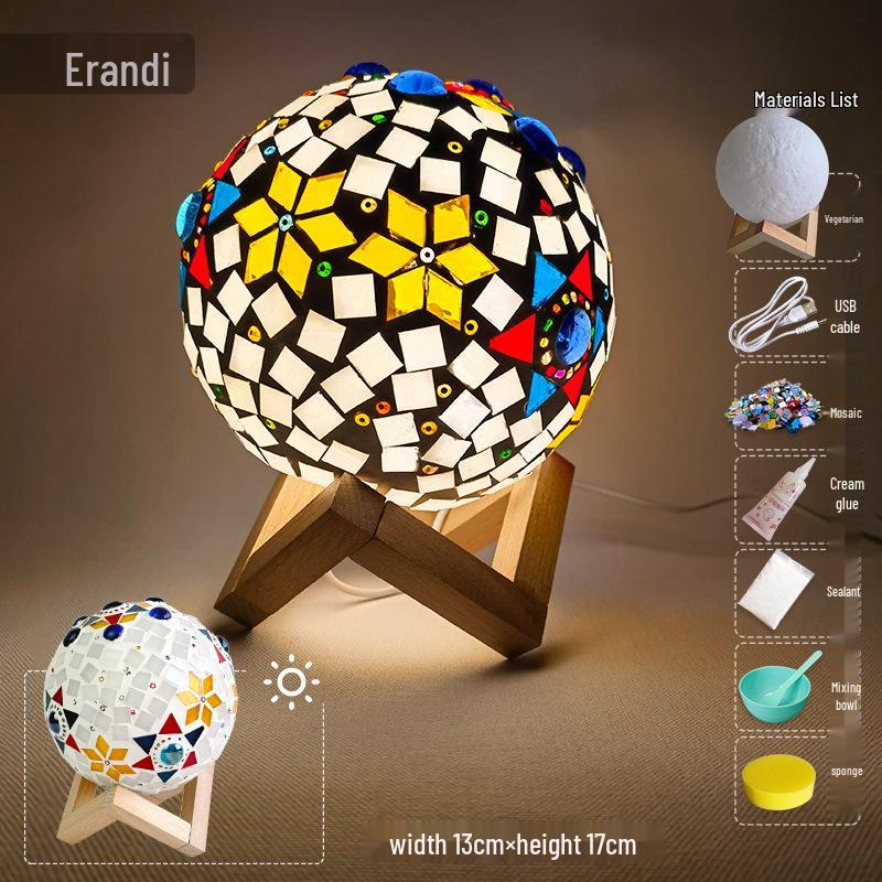 Κιτ Μωσαϊκού Φεγγαριού DIY - Χειροποίητο Νυχτερινό Φως Αφής για την Ημέρα της Μητέρας