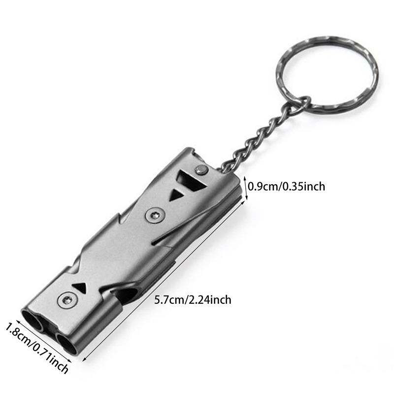 Universal Whistle 150 db Aluminum Alloy Double Tube Lifesaving Emergency SOS Safety Survival Tool Kit Outdoor Camping E